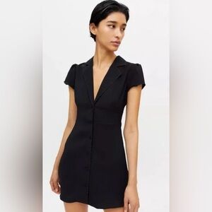 Urban Outfitters Betty Collared Mini Dress Black Coquette Office Siren Coquette